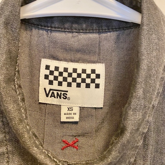 Vans Dark Blue Denim Button Down Sleeveless Top XS - Picture 4 of 13